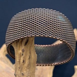 Oxidized Woven Copper Bracelet